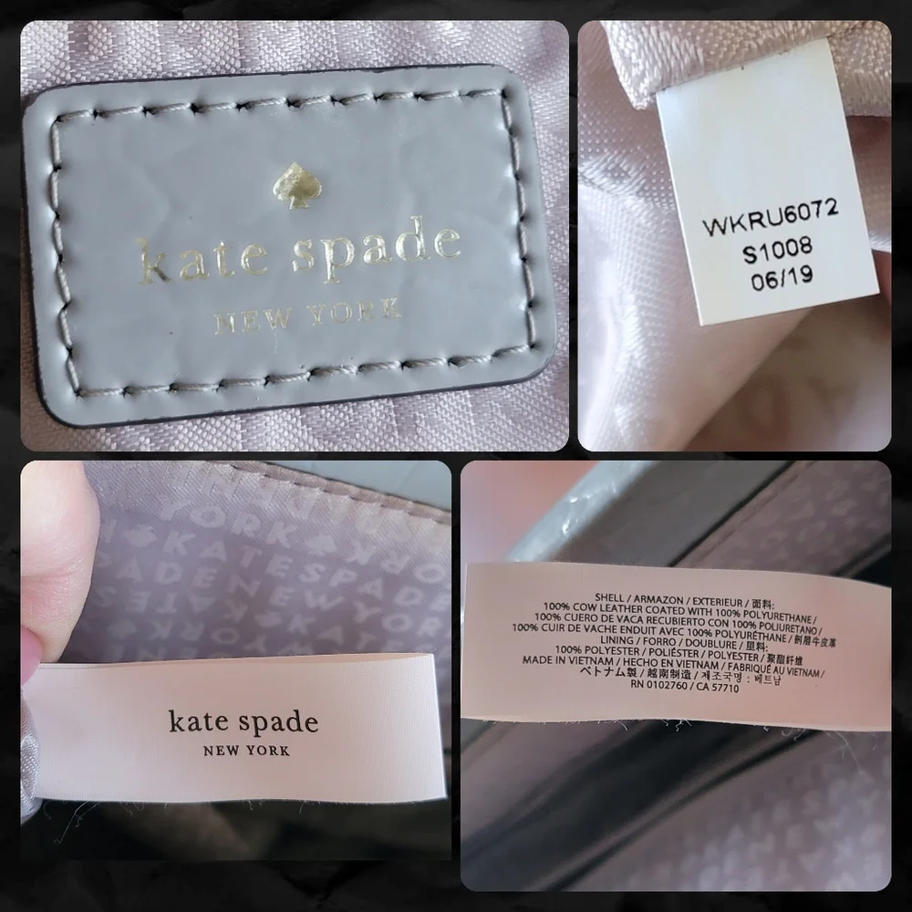 Kate Spade Knightsbridge Constance Croc Embossed Gray Leather Satchel Bag